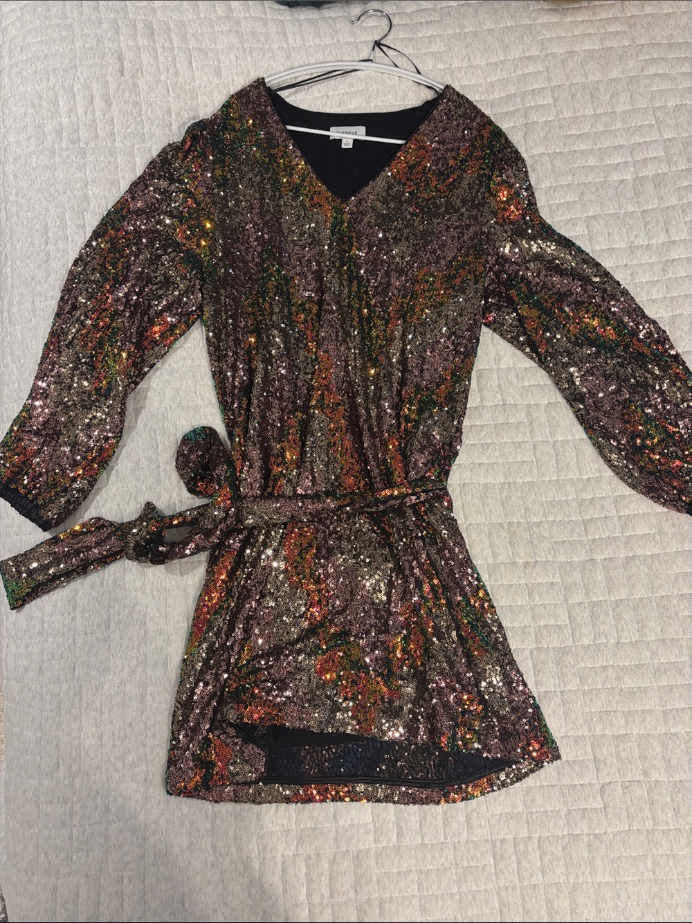 Evereve Multicolor Sequin Mini Dress - Metallic Mix